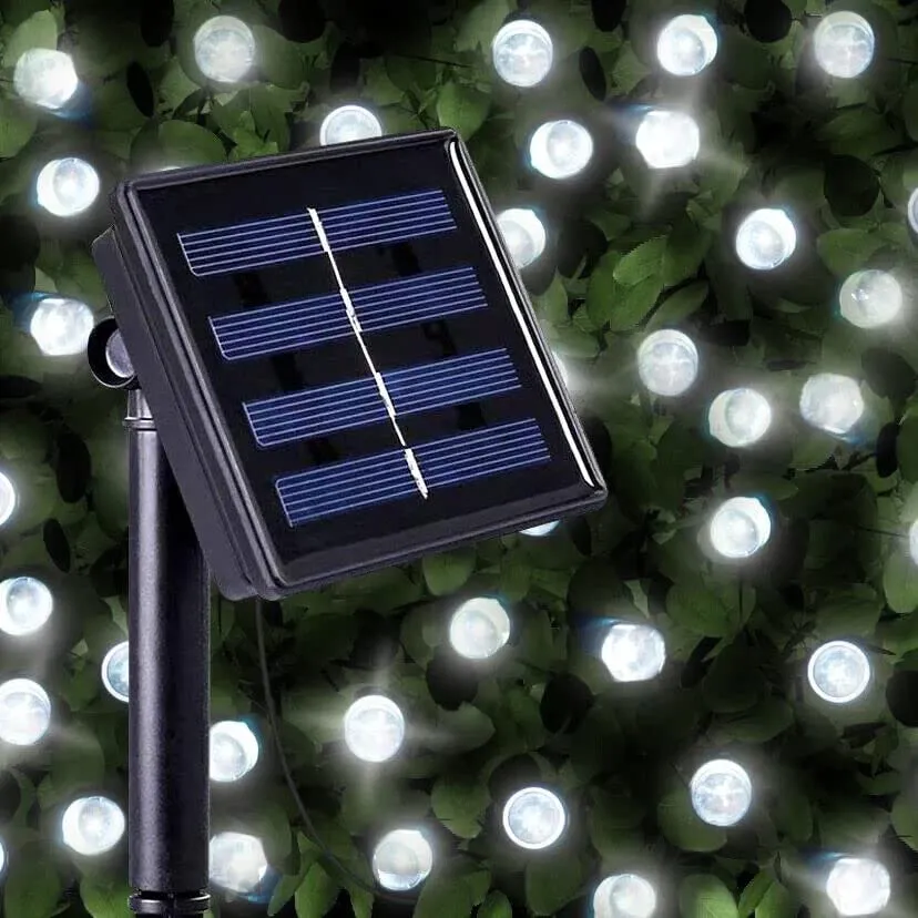 100 Solar Powered LED Lights White