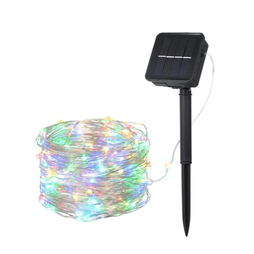 100Led 10M Copper Wire Solar Powered Lighting Lamps for Christmas tree Outdoor Party Garden Decor