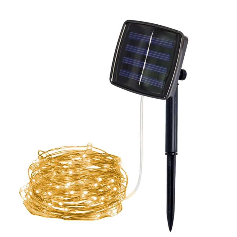 100Led 10M Copper Wire Solar Powered Lighting Lamps for Christmas tree Outdoor Party Garden Decor