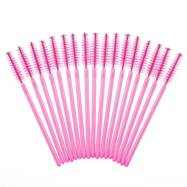 100pcs/lot Disposable Eyelash Brush Mascara Wands Applicator Spoolers Eye Lashes Cosmetic Brushes Set Make up Brushes Maquiagem