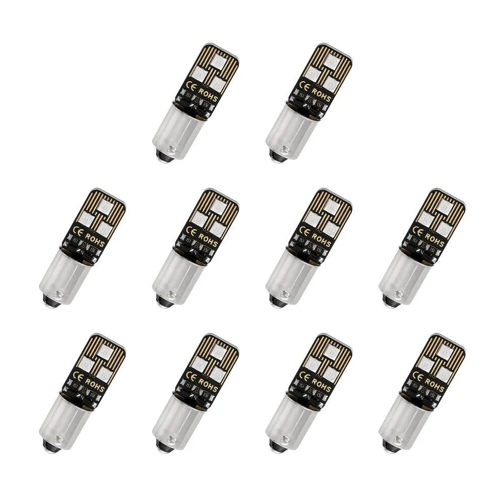 10PCS Blue Light BA9S BA9 1895 1891 53 57 LED Bulbs for Car Interior Dome Map License Plate Glove Box Light etc