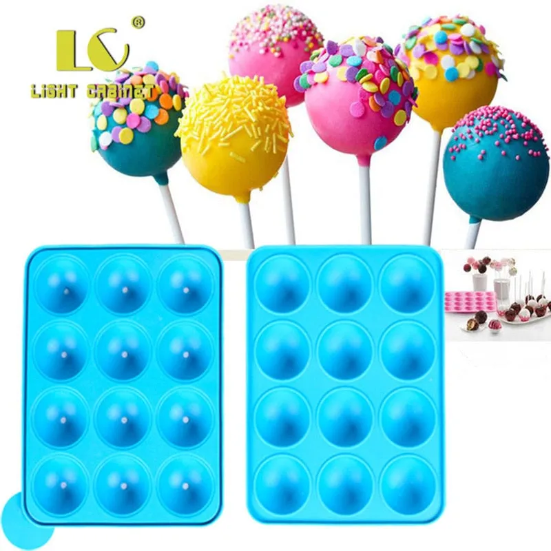 12 Hole Silicone Cake Pop Mold Ball Shaped