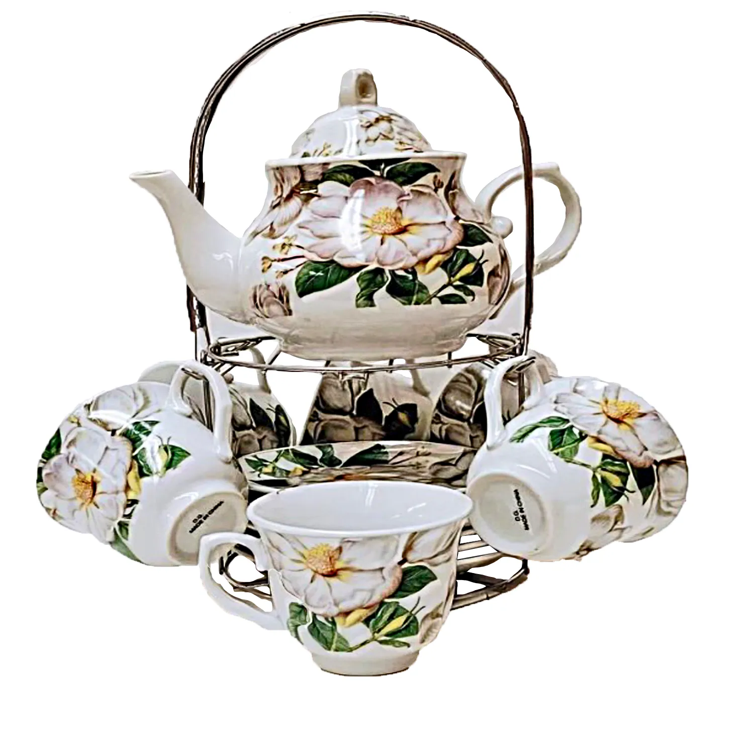 15 PC Pale Peony Tea Set