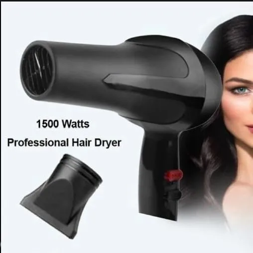 1500W Professional Hair Dryer with Large Air Inlet, Quiet Operation, and Cool Shot for Stylish Results