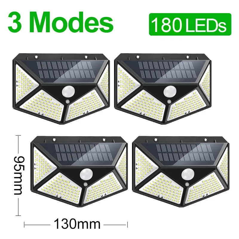 180 LED Solar Outdoor Light with Motion Sensor and Waterproof Design