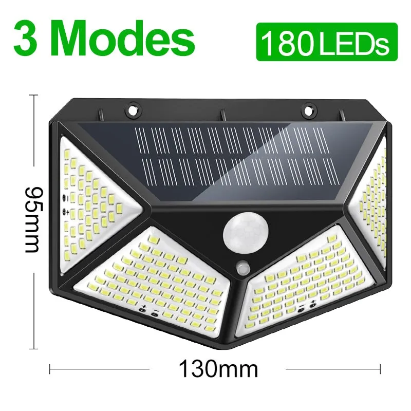 180 LED Solar Outdoor Light with Motion Sensor and Waterproof Design