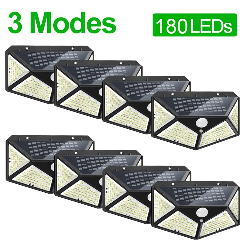 180 LED Solar Outdoor Light with Motion Sensor and Waterproof Design