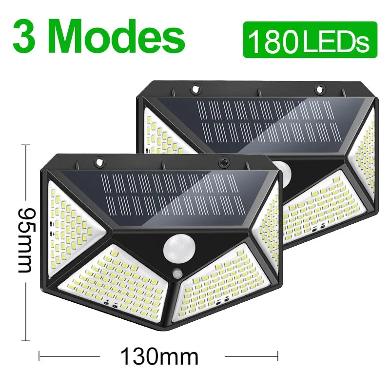 180 LED Solar Outdoor Light with Motion Sensor and Waterproof Design