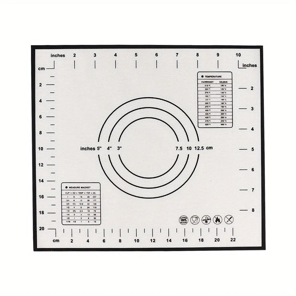 1pc NonSlip Silicone Baking Mat  Measurement Counter Dough Rolling Pie Crust Mats