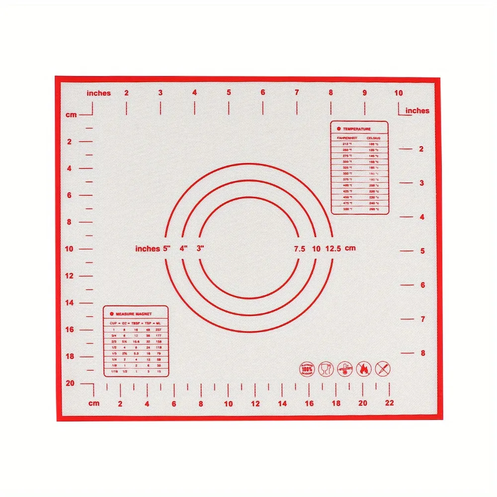 1pc NonSlip Silicone Baking Mat  Measurement Counter Dough Rolling Pie Crust Mats