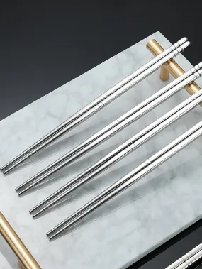 1pc/4pcs Stainless Steel Non-slip Chopsticks