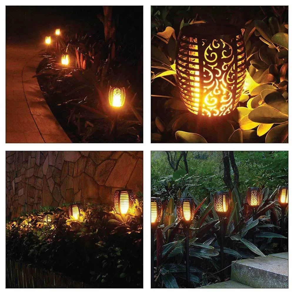 1x Solar Garden LED Torch Outdoor Flame Dancing Flickering Light Tiki Auto Lamp