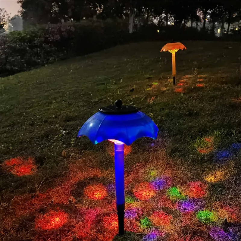 2 PCS Solar LED Color Gradient Flashing Waterproof Umbrella Light