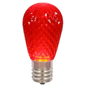 25 Pack - 0.96W 11S14 Faceted Red LED Replacement Christmas Light Bulb