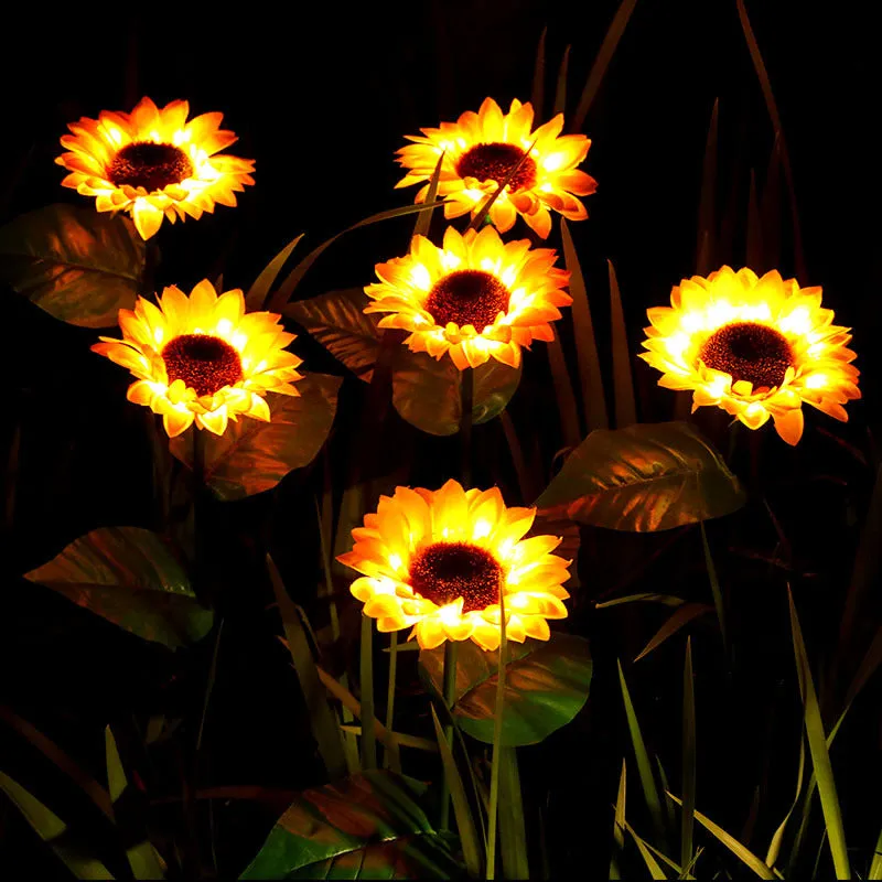 26" Solar Sunflower Lights Outdoor Event Garden Decoration