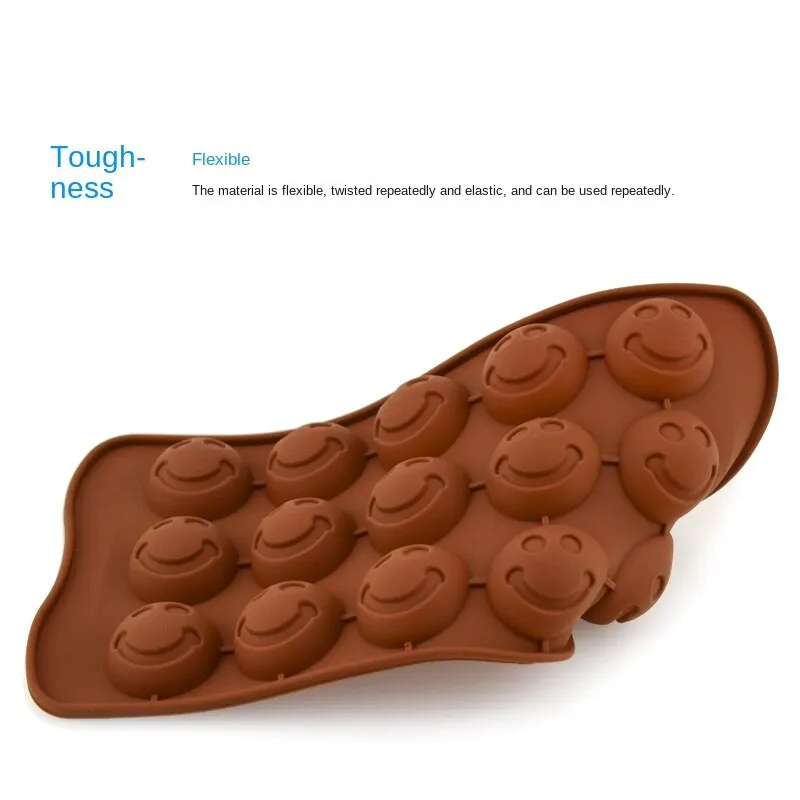 2pc Silicone Mold 15-Piece Smiling Face Chocolate Candy Decorative Cake Baking Pudding Ice Tray