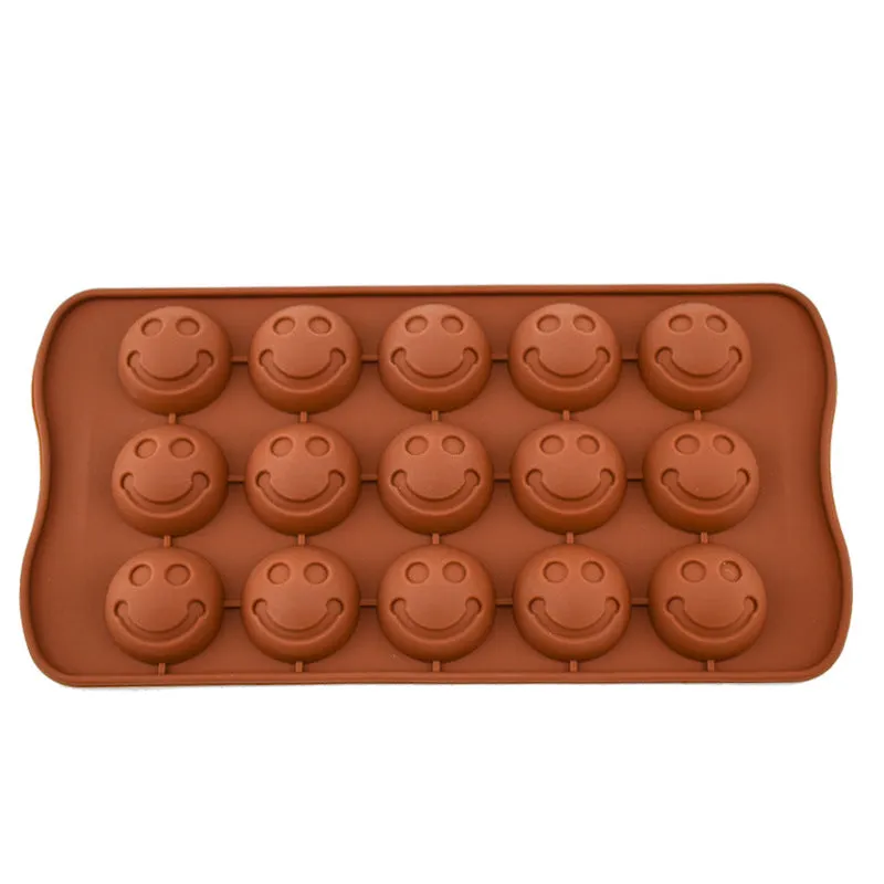 2pc Silicone Mold 15-Piece Smiling Face Chocolate Candy Decorative Cake Baking Pudding Ice Tray