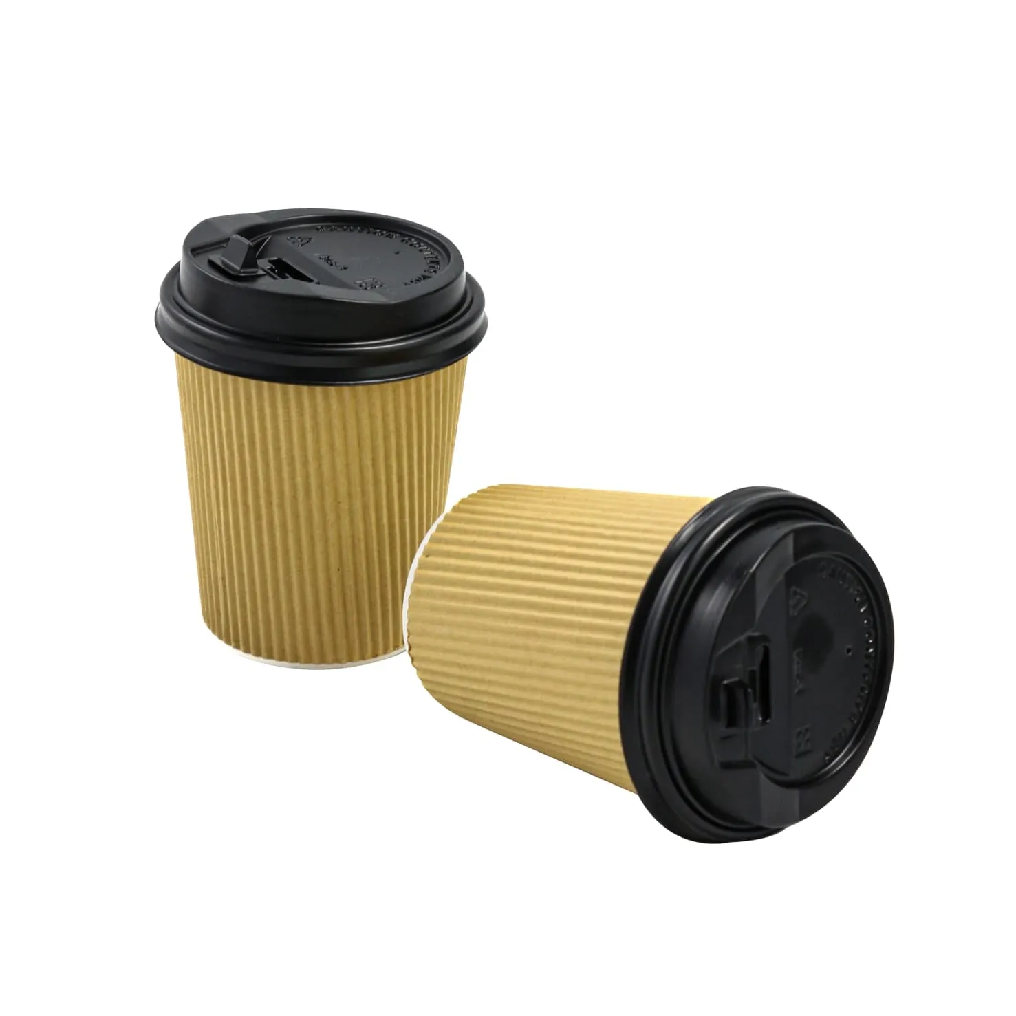 350ml Ripple Paper Coffee Cups Kraft Brown 5pack