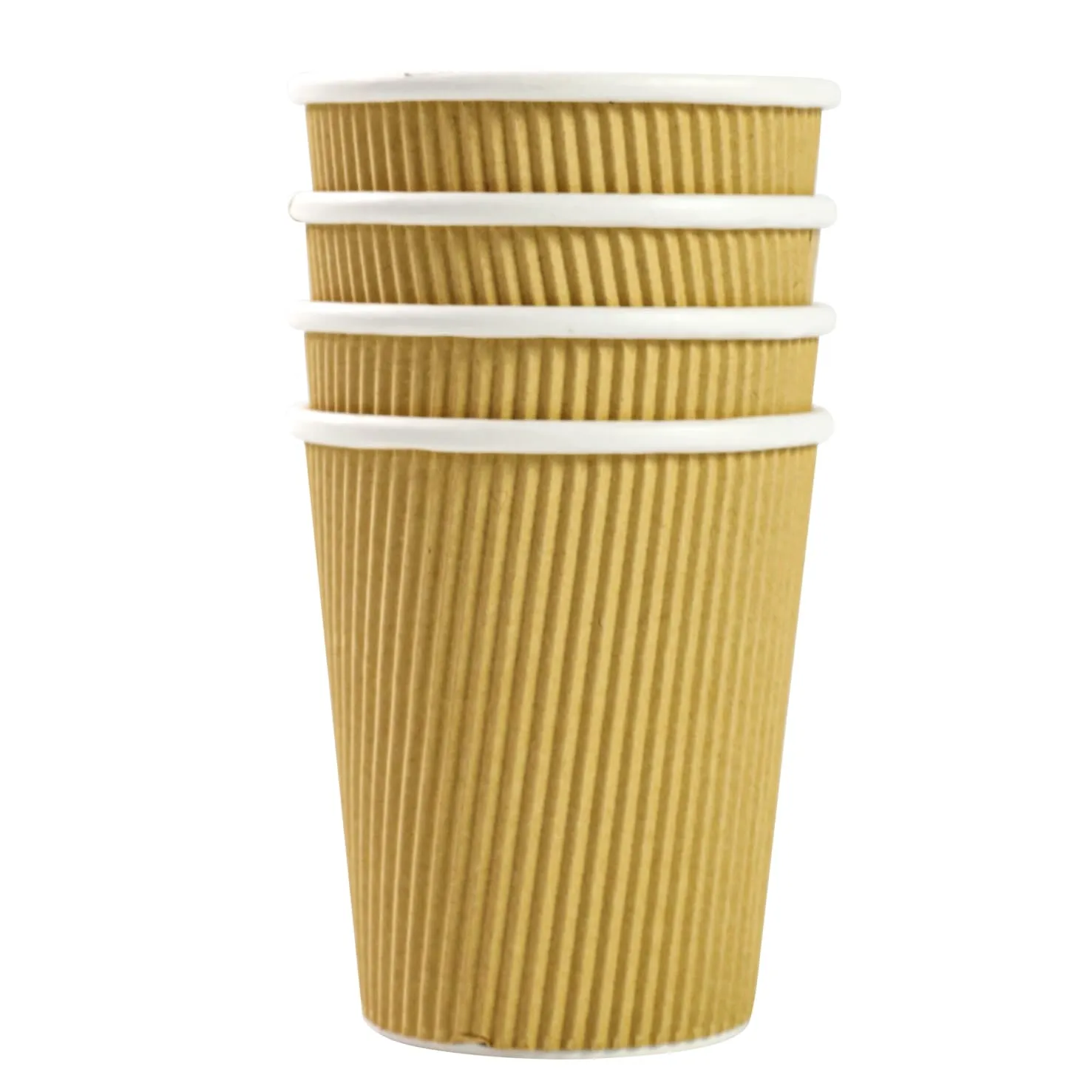 350ml Ripple Paper Coffee Cups Kraft Brown 5pack