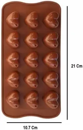 3D 15 Cavity Silicone Heart Shape Chocolate Mould Tray Pastry Cake Decoration Making Jelly