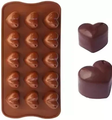 3D 15 Cavity Silicone Heart Shape Chocolate Mould Tray Pastry Cake Decoration Making Jelly