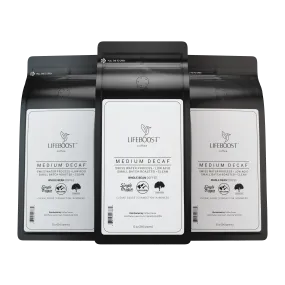 3x Decaf Coffee 12 oz Bag, Single Origin Medium Roast - Healthy Coffee 40% Off