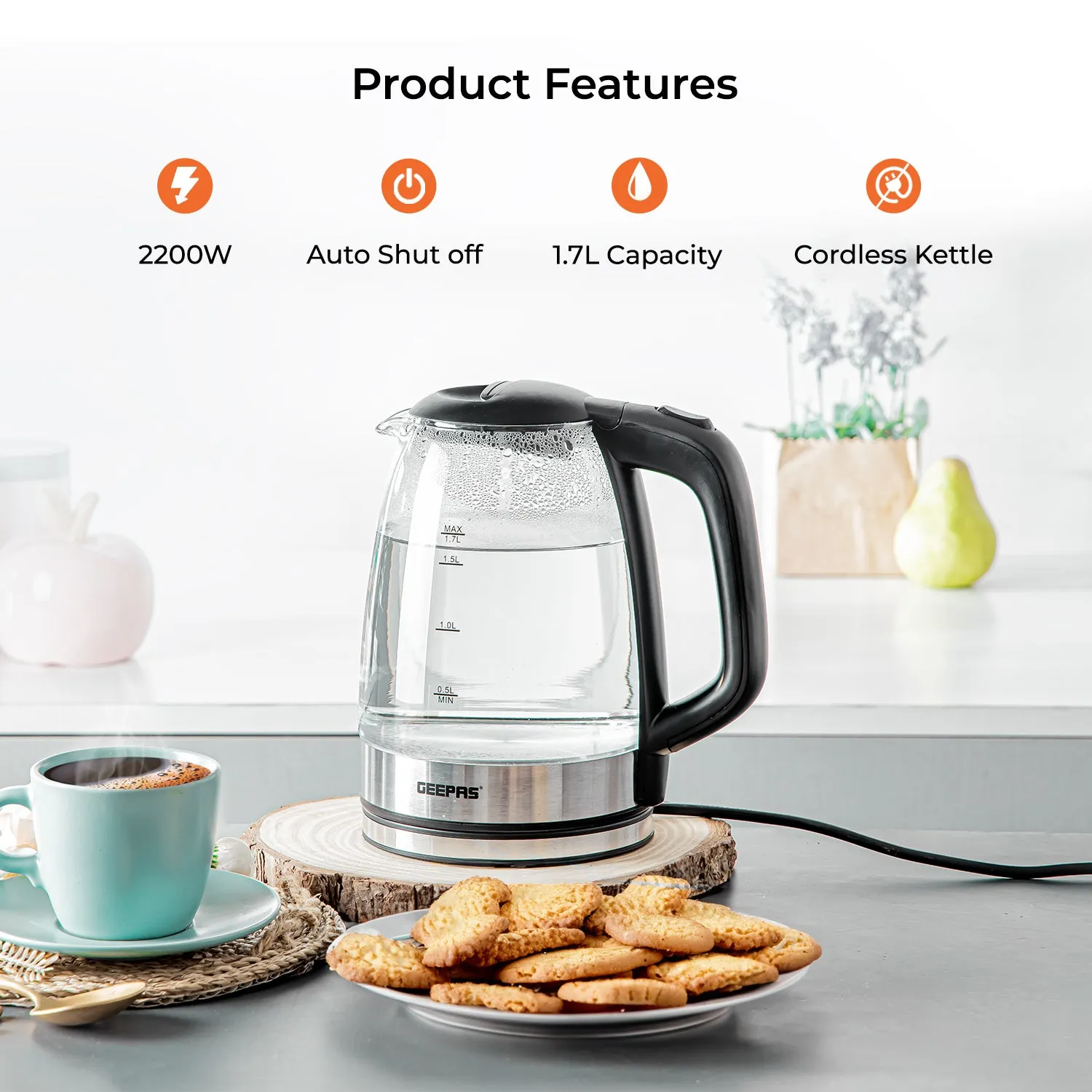 4-Piece Kitchen Bundle - Kettle, Toaster, Frying Pan and Air Fryer