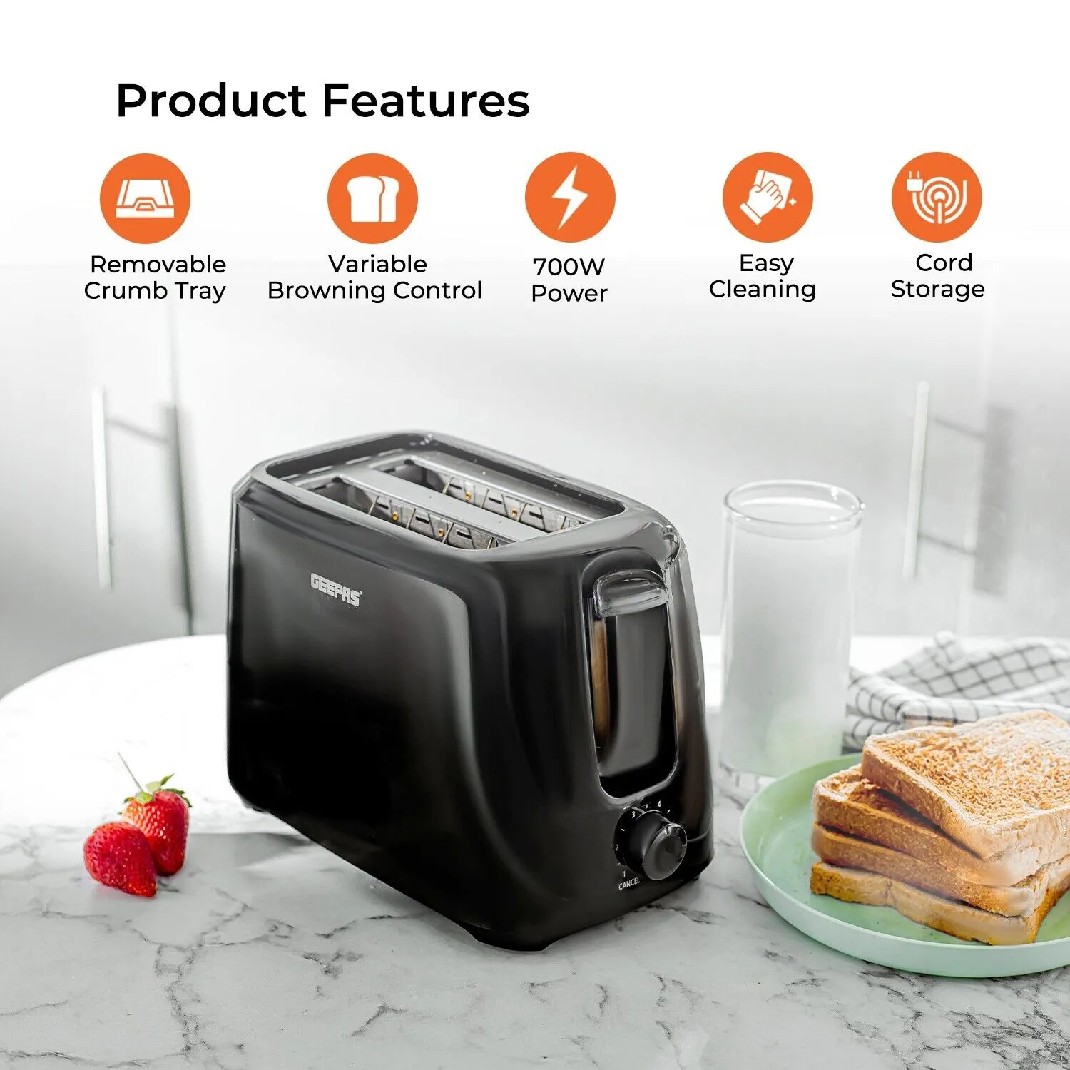 4-Piece Kitchen Bundle - Kettle, Toaster, Frying Pan and Air Fryer