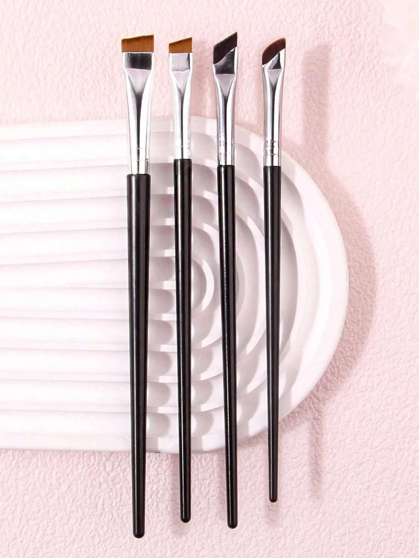 4pcs Upgrade Blade Eyeliner Brushes - Ultra-Thin, Angled, Flat & Eyebrow Brushes - Precise Makeup Tool For Small Details