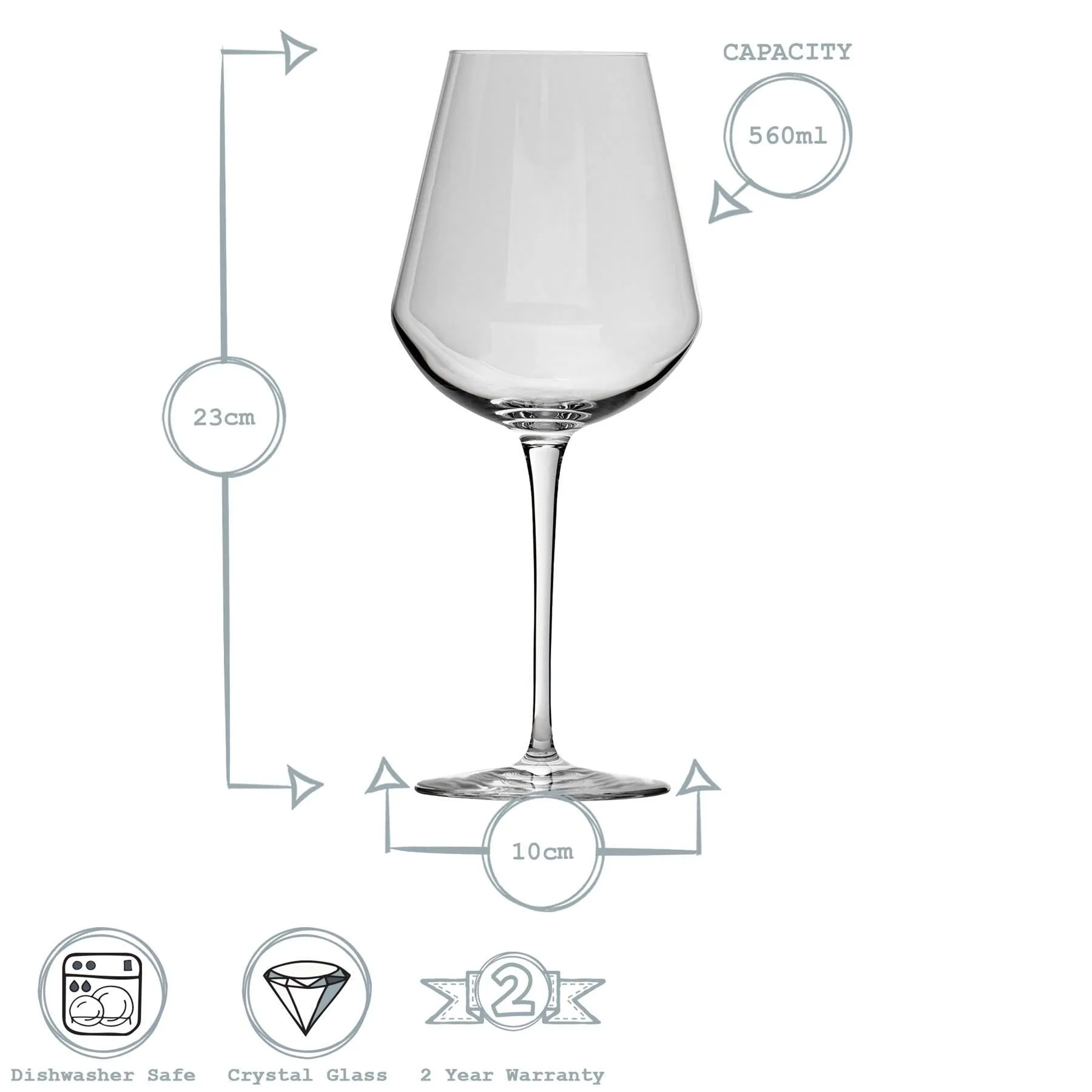 560ml Inalto Uno Wine Glasses - Pack of Six - By Bormioli Rocco