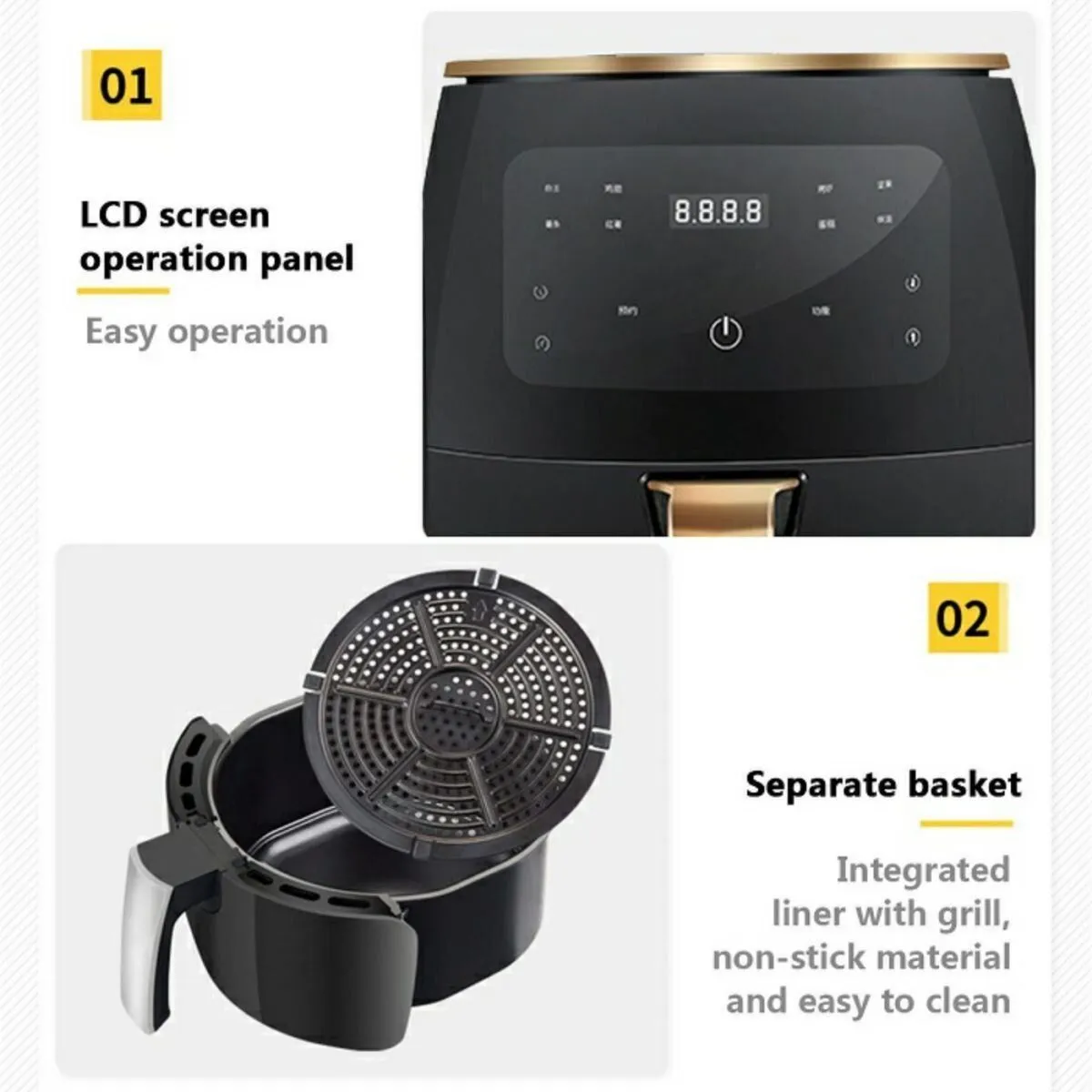 6L Air Fryer. Fry, Roast, and Bake all your favourite foods using up to 80% less fat #80002