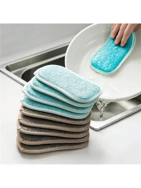 6pcs Non-Scratch Microfiber Sponge, Multi-Purpose Scrub Sponges For Kitchen Kitchen Gadgets