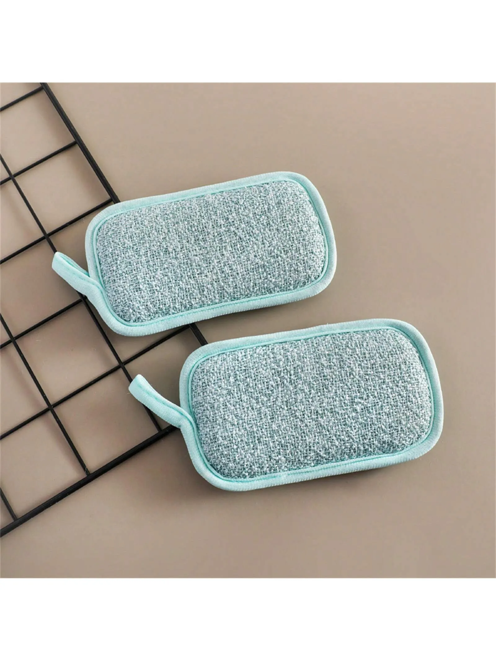 6pcs Non-Scratch Microfiber Sponge, Multi-Purpose Scrub Sponges For Kitchen Kitchen Gadgets