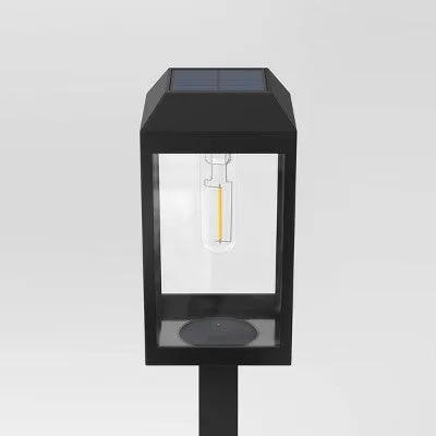 6pk Window Lantern Solar LED Outdoor Path Lights Matte Black - Threshold