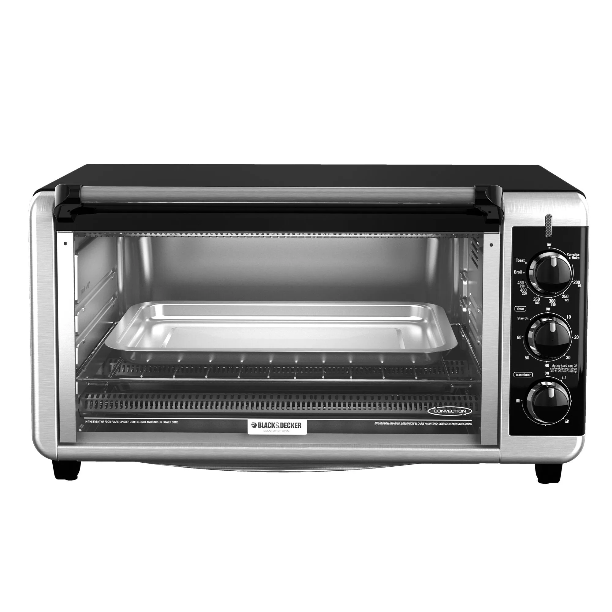 8-Slice Extra Wide Toaster Oven, Black/Silver