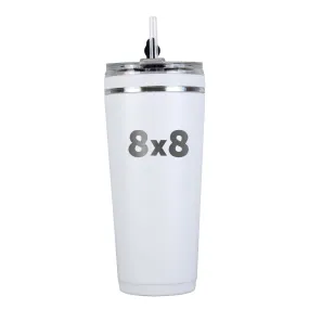 8x8 Custom 26oz Flex Bottle - White