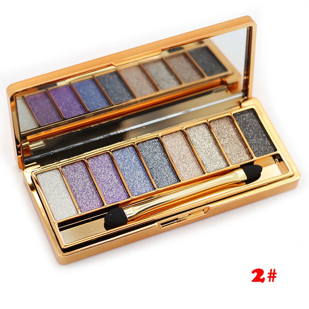 9 Colors Diamond Makeup Eyeshadow Naked Smoky Palette Make Up Set Eye Shadow Maquillage Glitter Professional Cosmetic With Brush