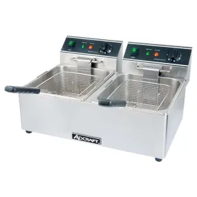 Adcraft DF-6L/2 Double Tank Deep Fryer 120V