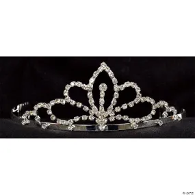 Adults Clear Rhinestone Swoops with Single Point Tiara