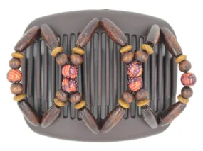 African Butterfly Hair Comb - Beada Brown 145