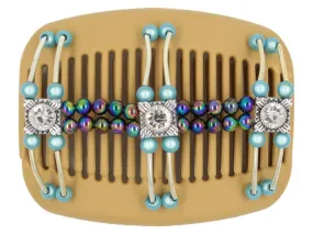 African Butterfly Hair Comb - Flowers Blonde 31