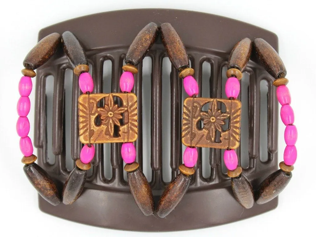 African Butterfly Thick Hair Comb - Dupla Brown 65