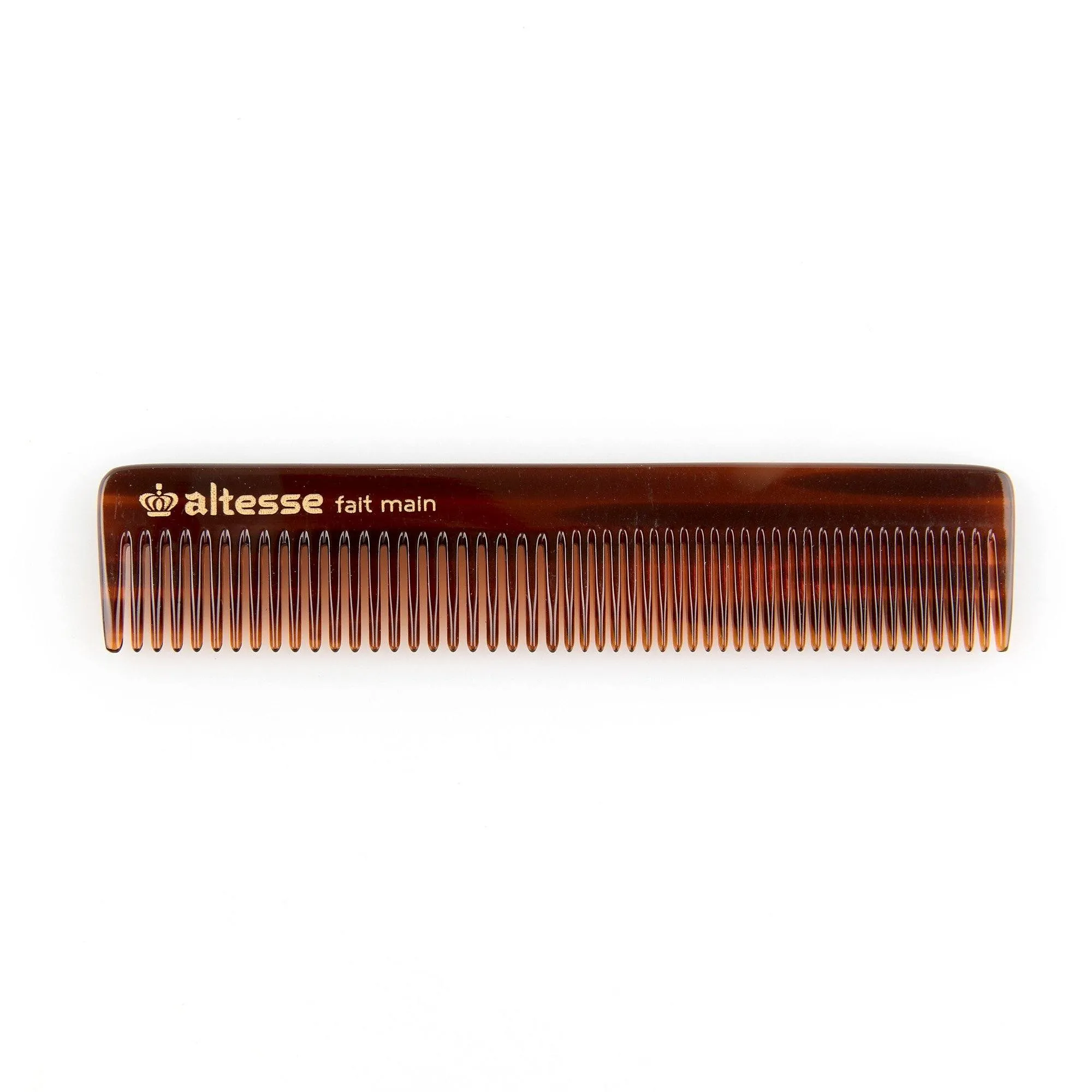 Altesse Handmade Imitation Tortoiseshell Detangling Comb with Case - Made in France