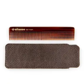 Altesse Handmade Imitation Tortoiseshell Detangling Comb with Case - Made in France