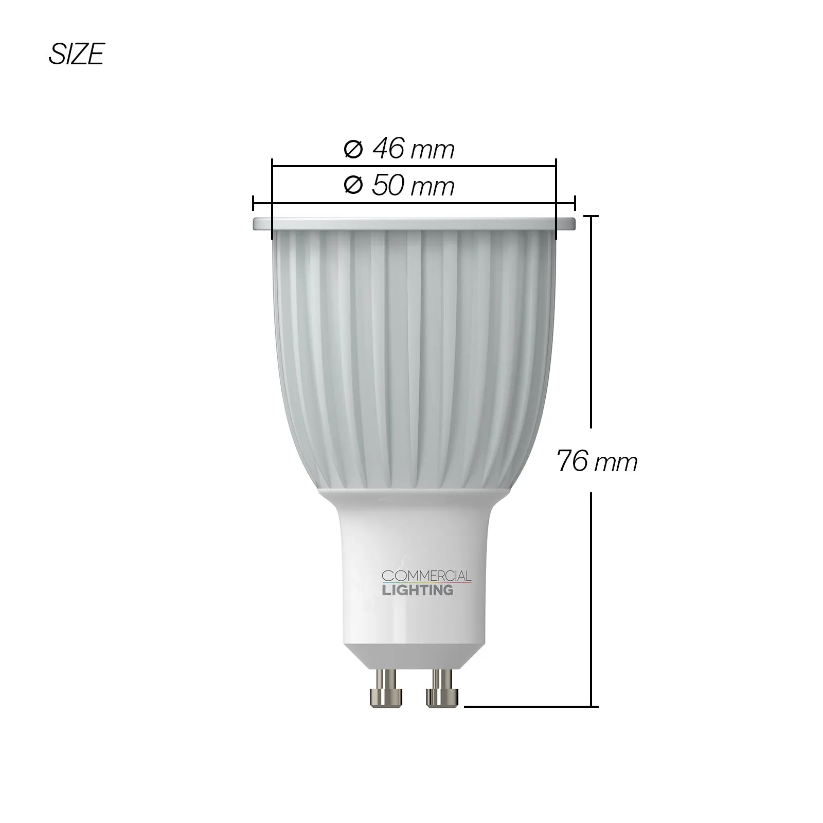 Aluminium Die-casting Commercial Grade GU10 8W 3000K 620lm