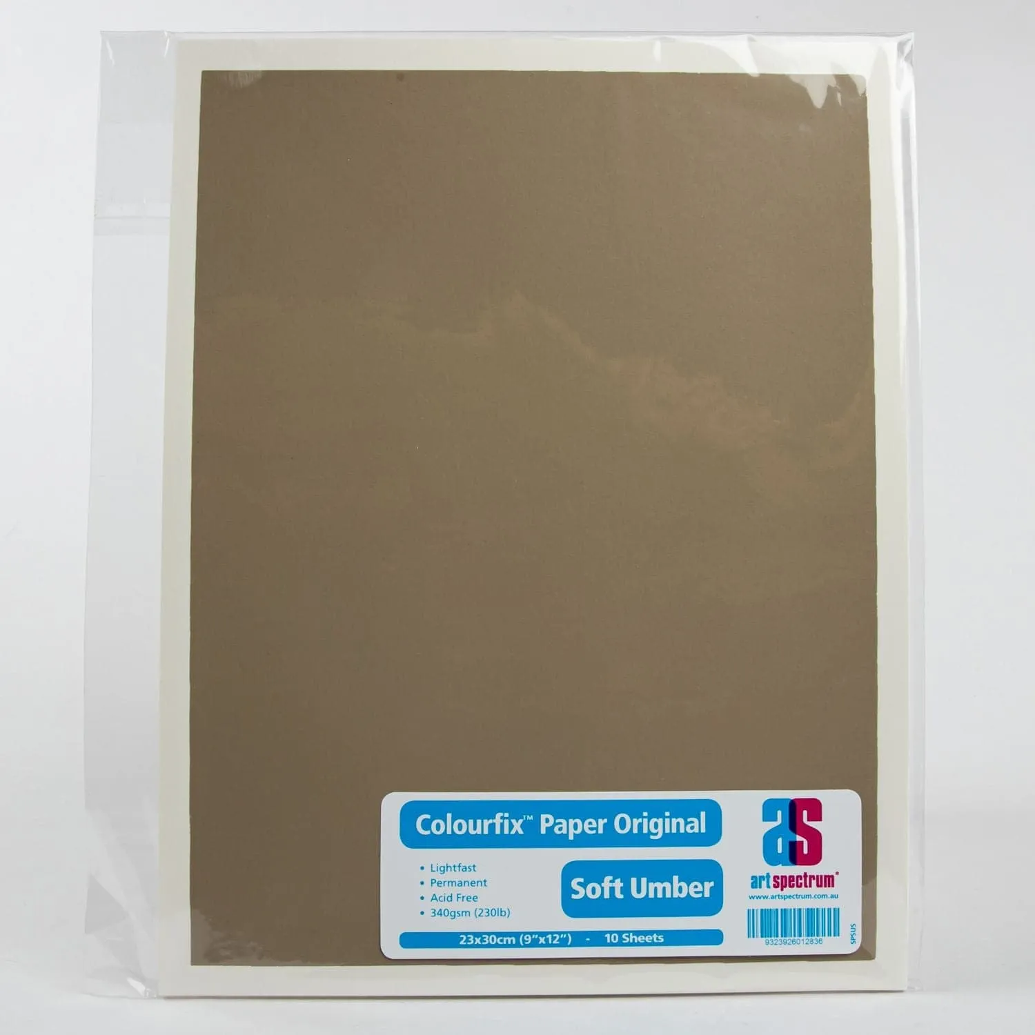 Art Spectrum  Colourfix  Original (Medium) 23X30cm 340GSM Soft Umber (Pkt 10 Sheets)