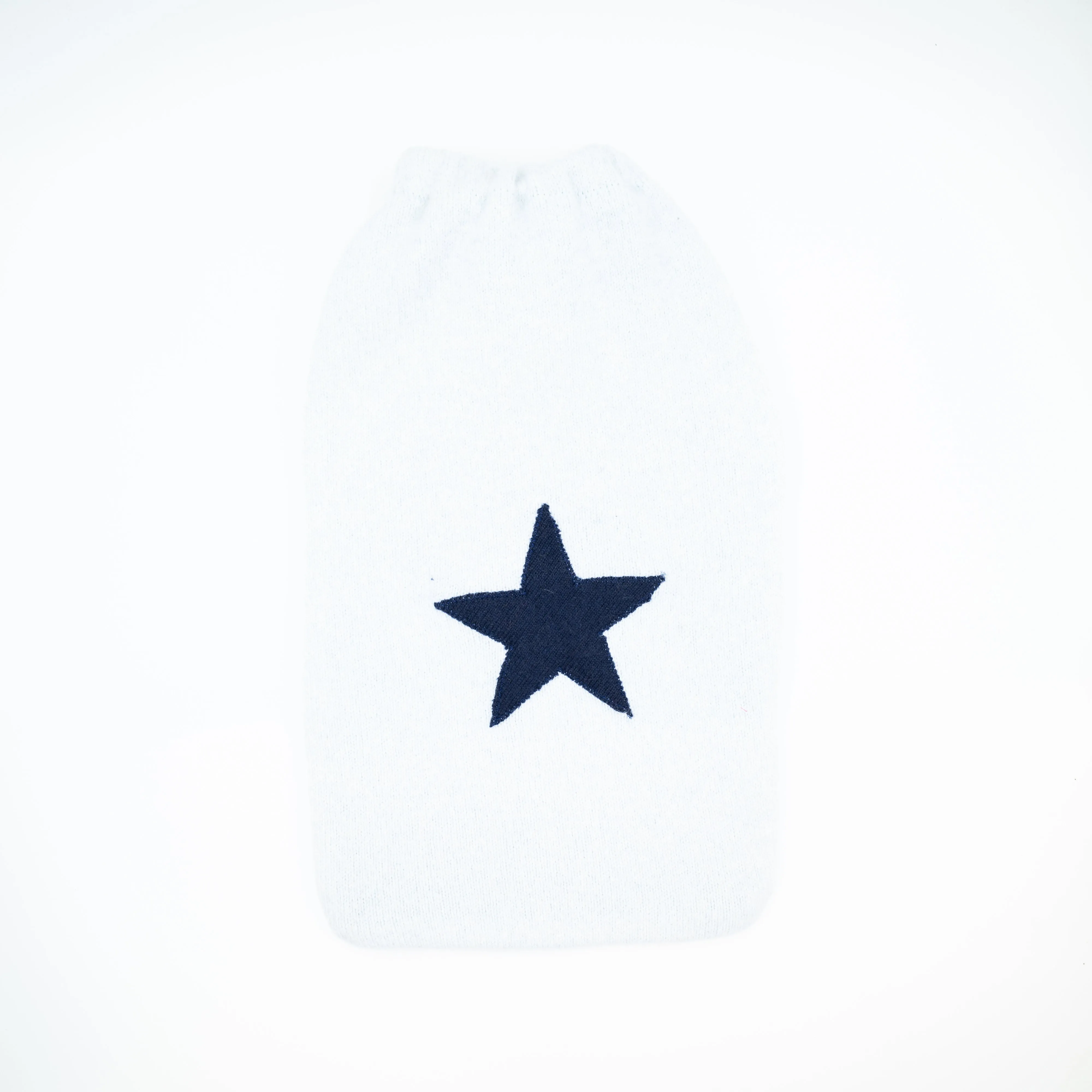 Baby Blue and Navy Star Cashmere Large Hot Water Bottle