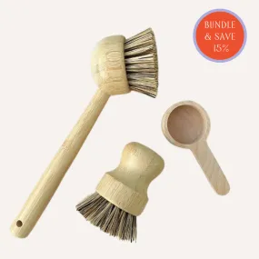 Bamboo Dishwashing Brush   Scoop Bundle