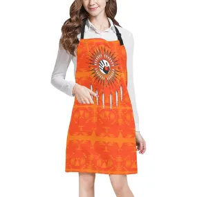 Between the Mountains Orange Feather Directions Apron