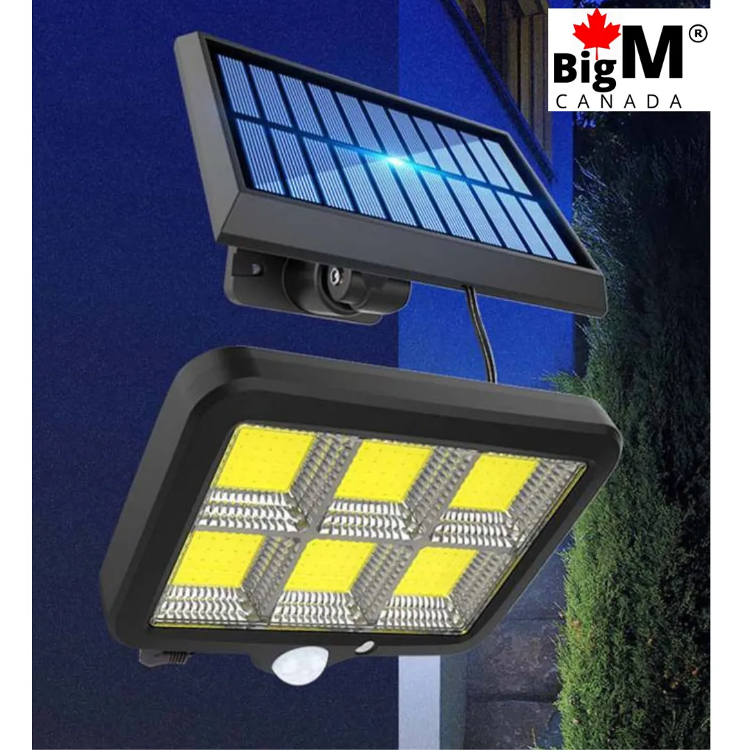 BigM 1000 Lumens LED Solar Motion Sensor Light & 10 Ft Extension Cable